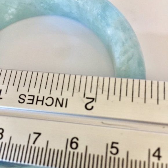 NWOT Natural Blue Aquamarine Crystal Bangle 56mm - Picture 14 of 16